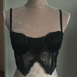 Tic Toc black lace corset top
